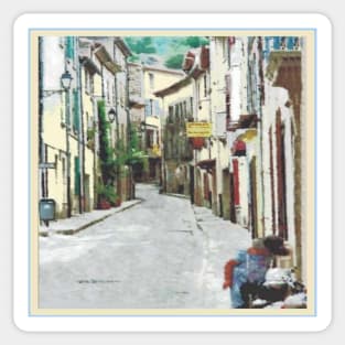 Street in La Collobrières in the south of France, le Provence Sticker